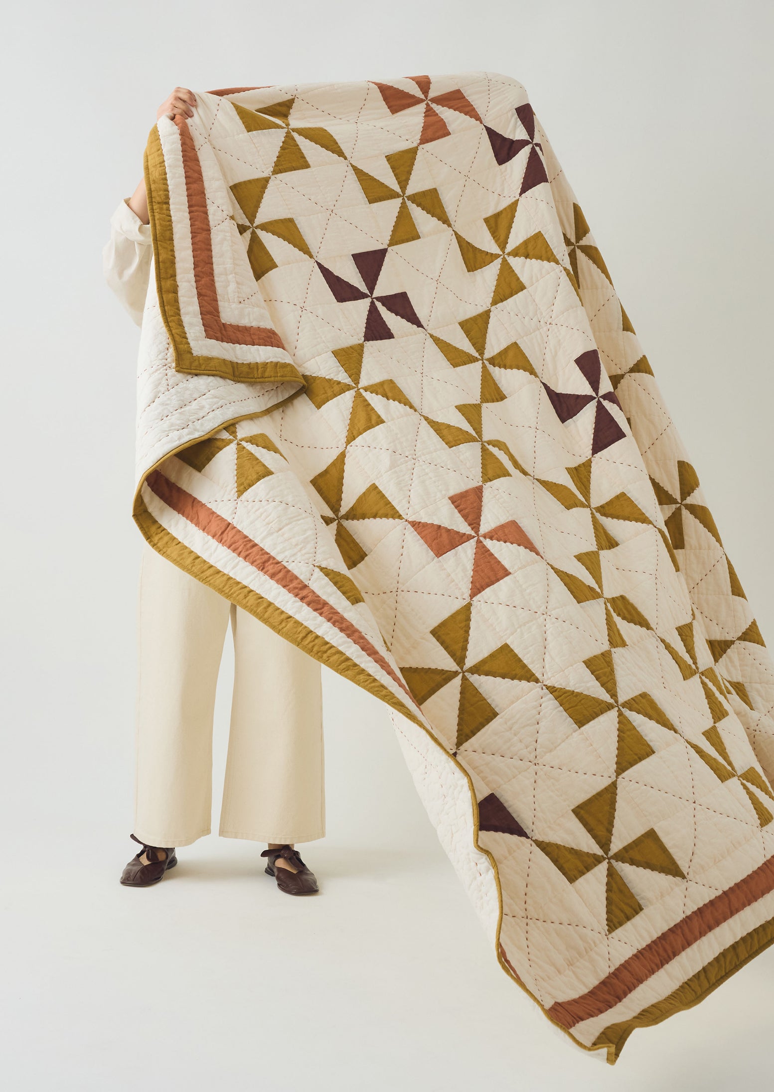 Pinwheel Patchwork Quilt | Kelp/Kalamata