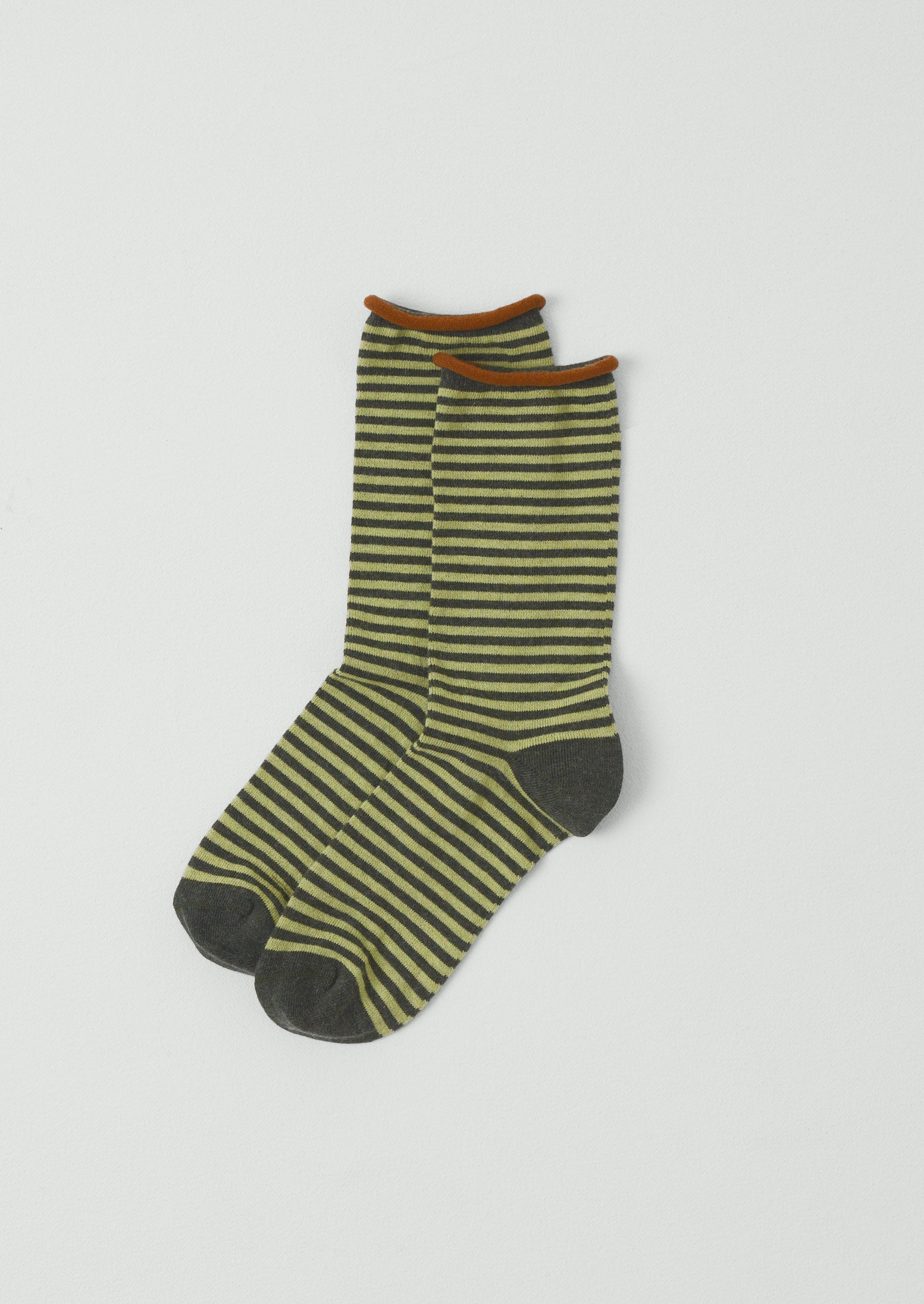 Stripe Cotton Cashmere Socks | Sherbet/Bark