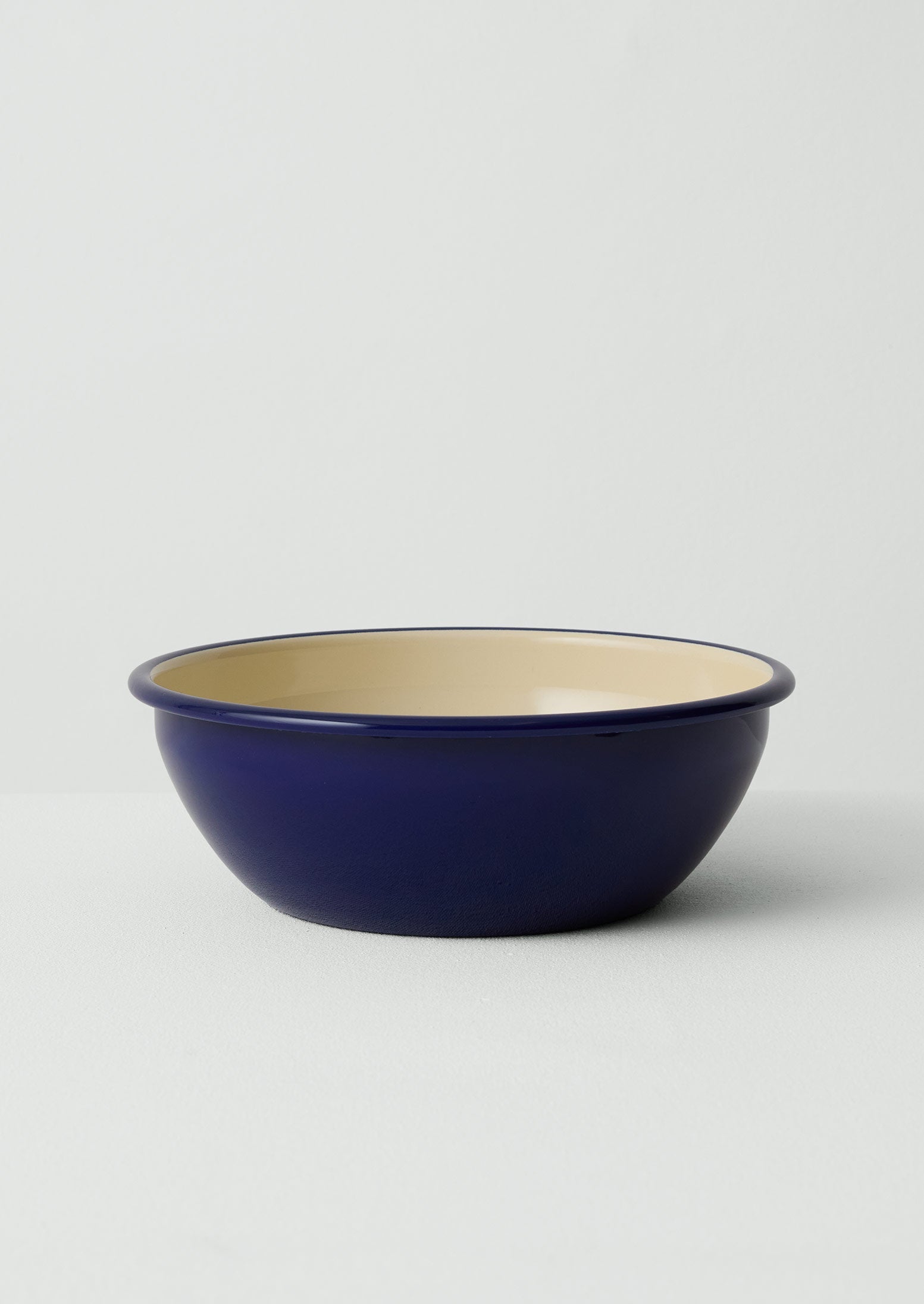 Enamel Salad Bowl | Cream/Blue