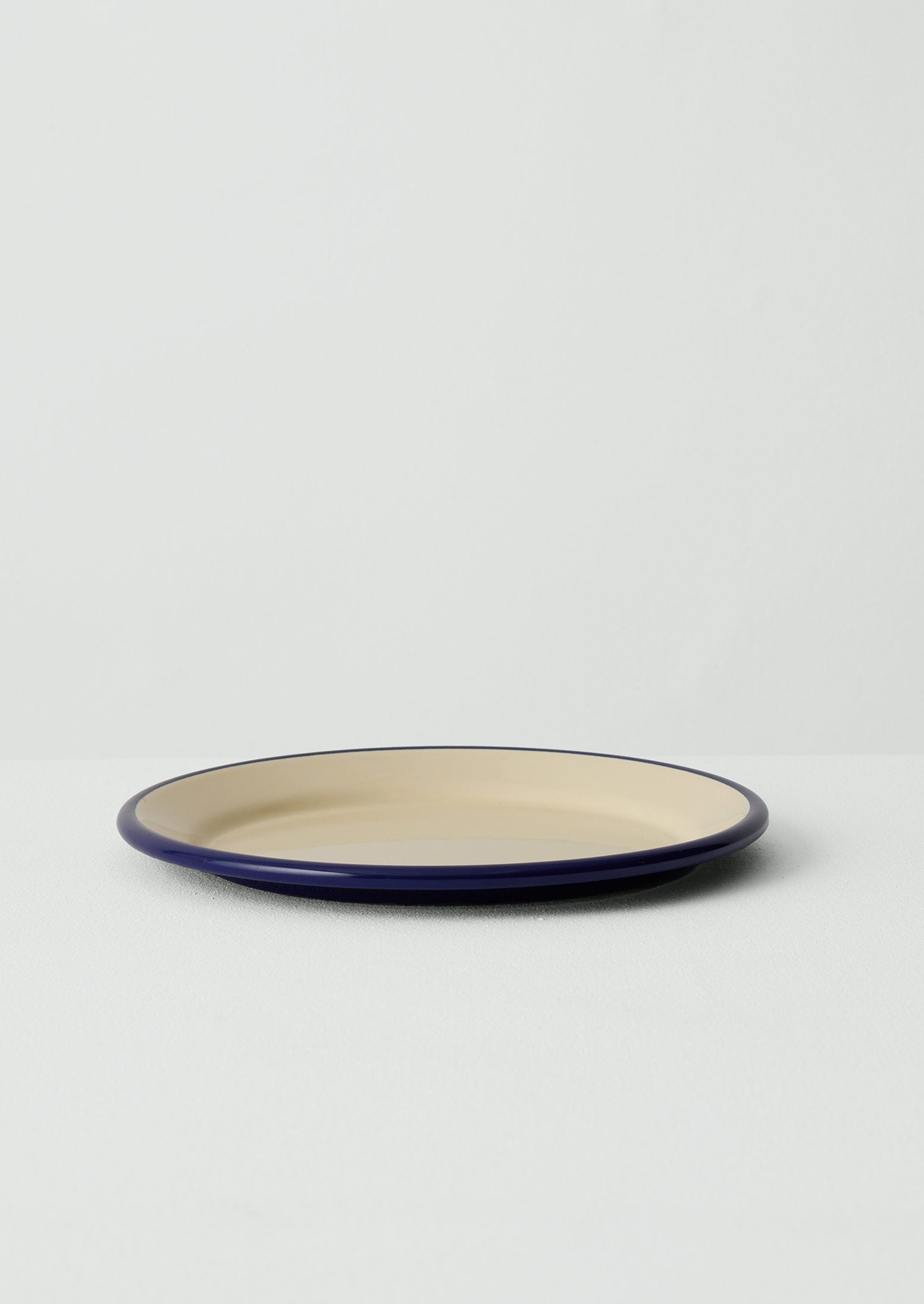Enamel Dinner Plate | Cream/Blue