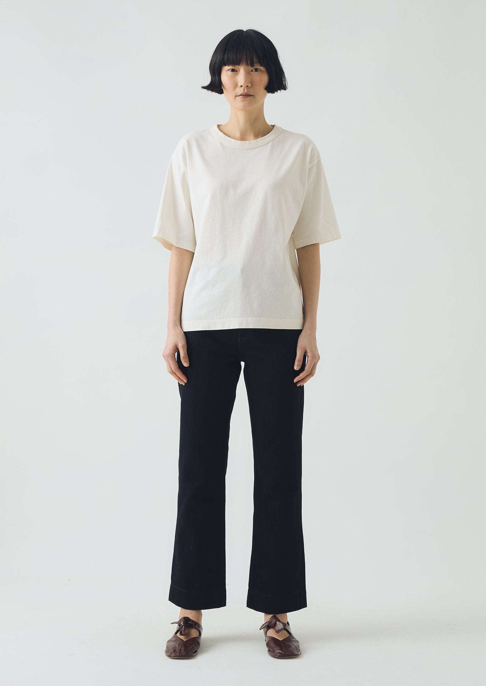 Short Sleeve Cotton Tee | Paper White