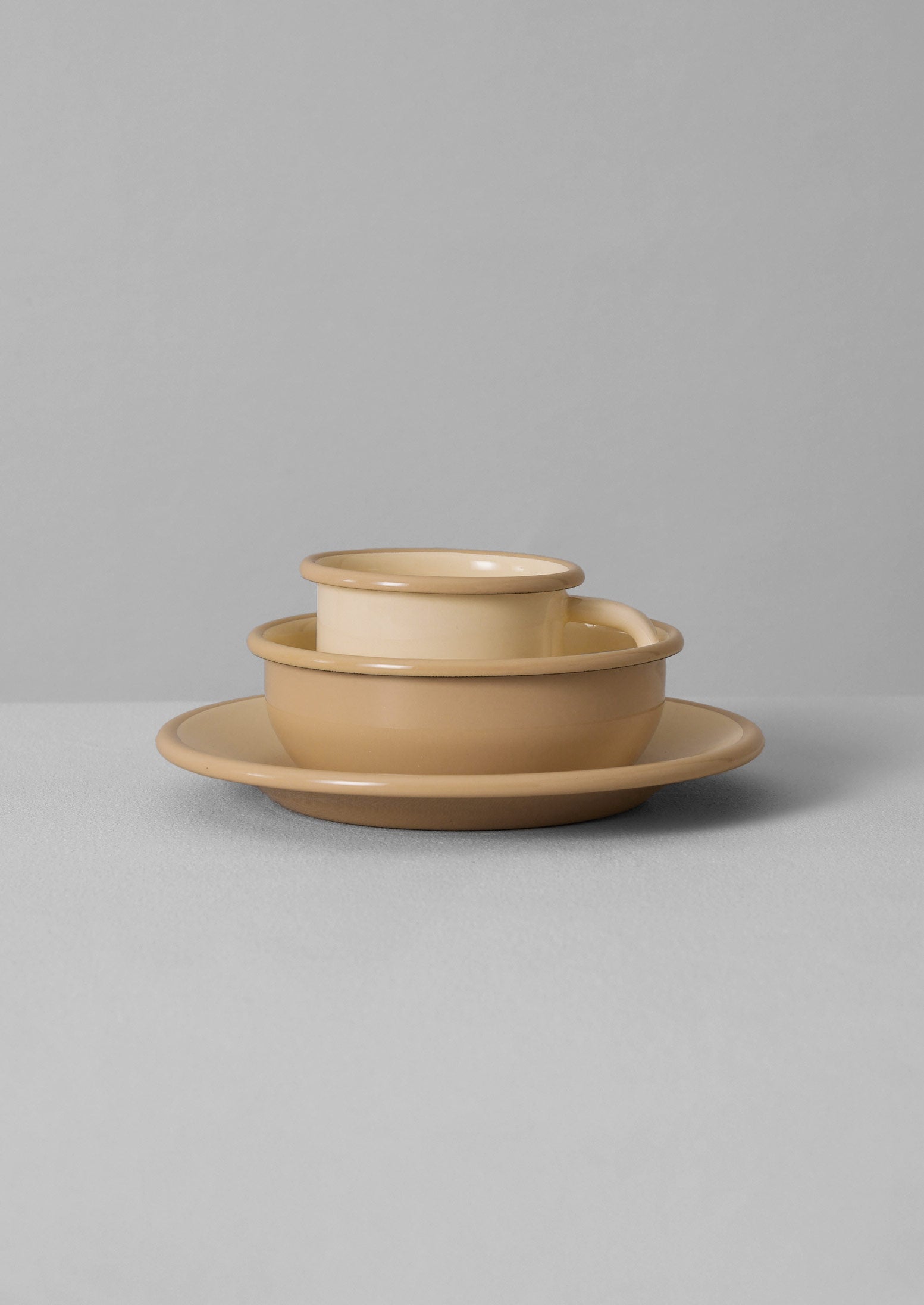Contrast Rim Enamel Mug | Putty/Cream