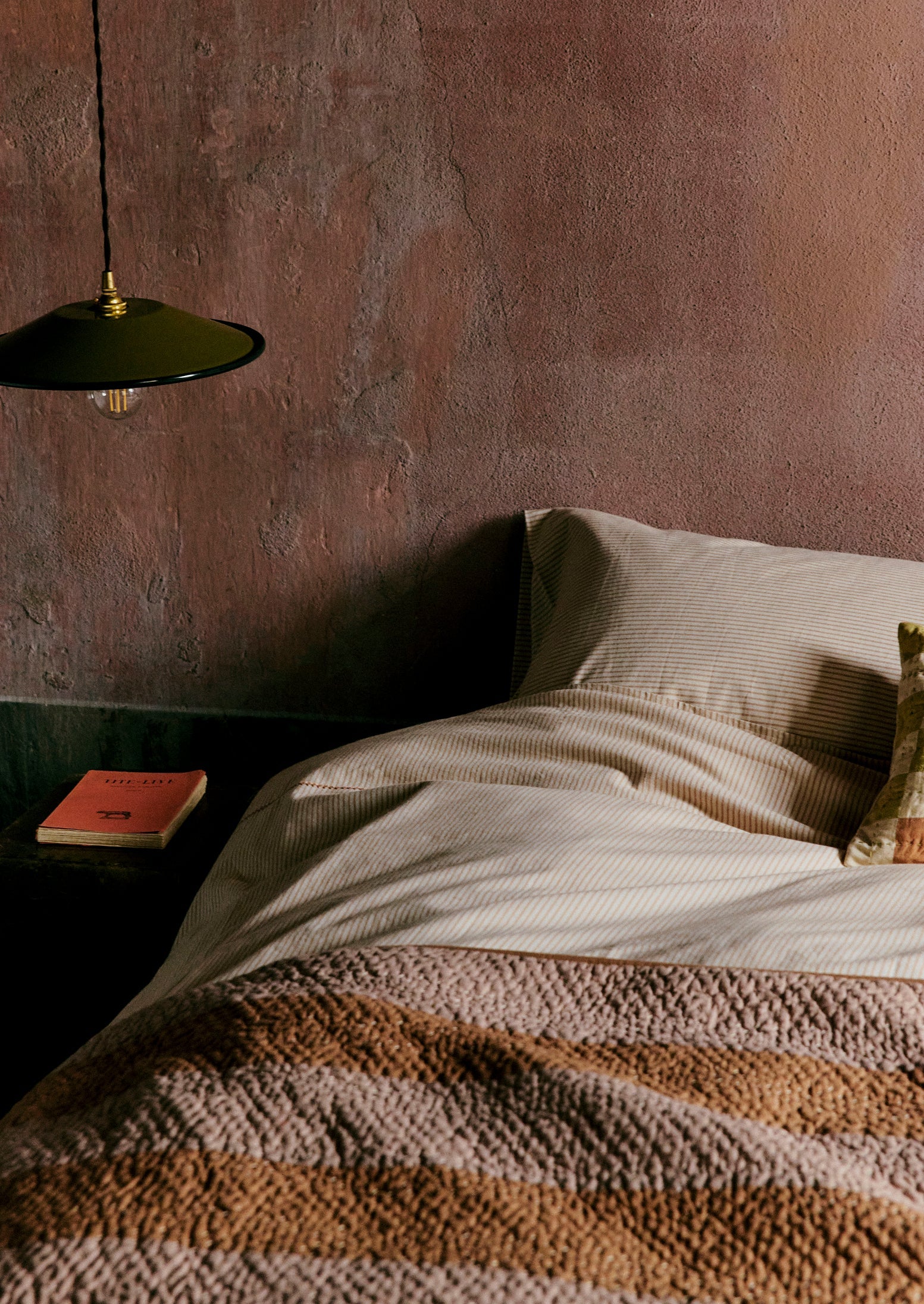 Patched Stripe Quilt | Soft Lilac/Light Umber