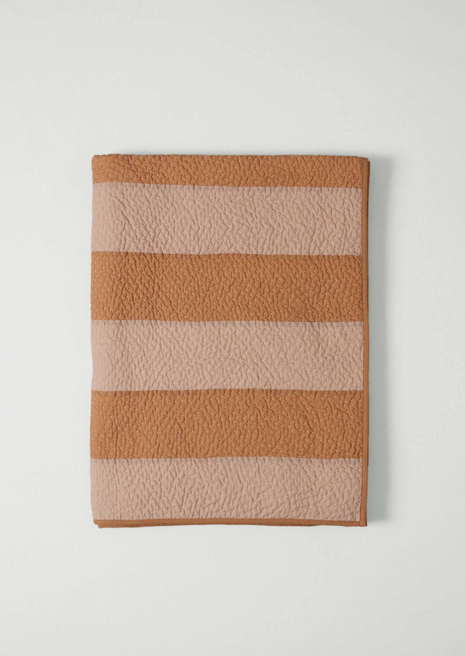 Patched Stripe Quilt | Soft Lilac/Light Umber