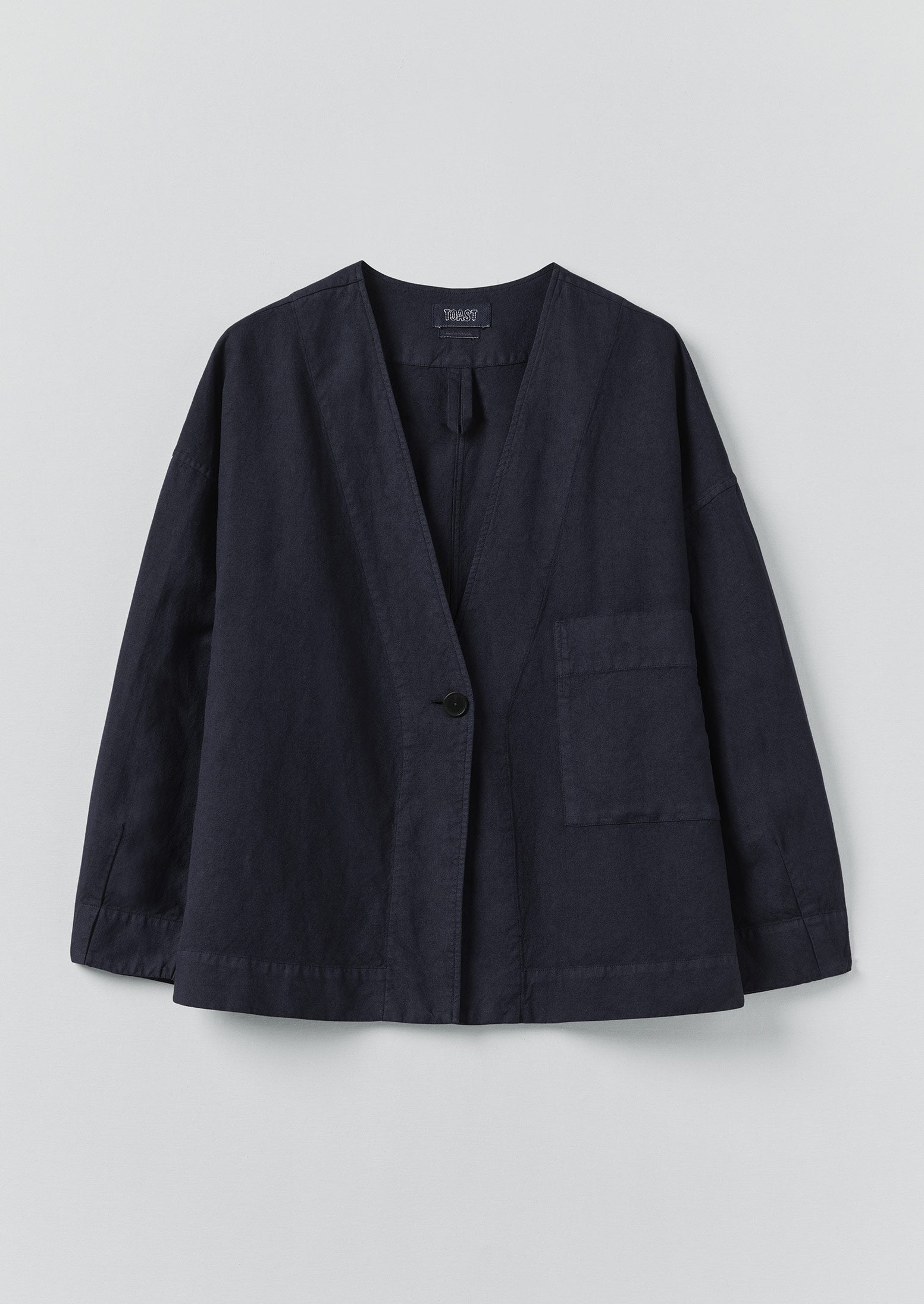 Cotton Linen Wrap Jacket | Anthracite