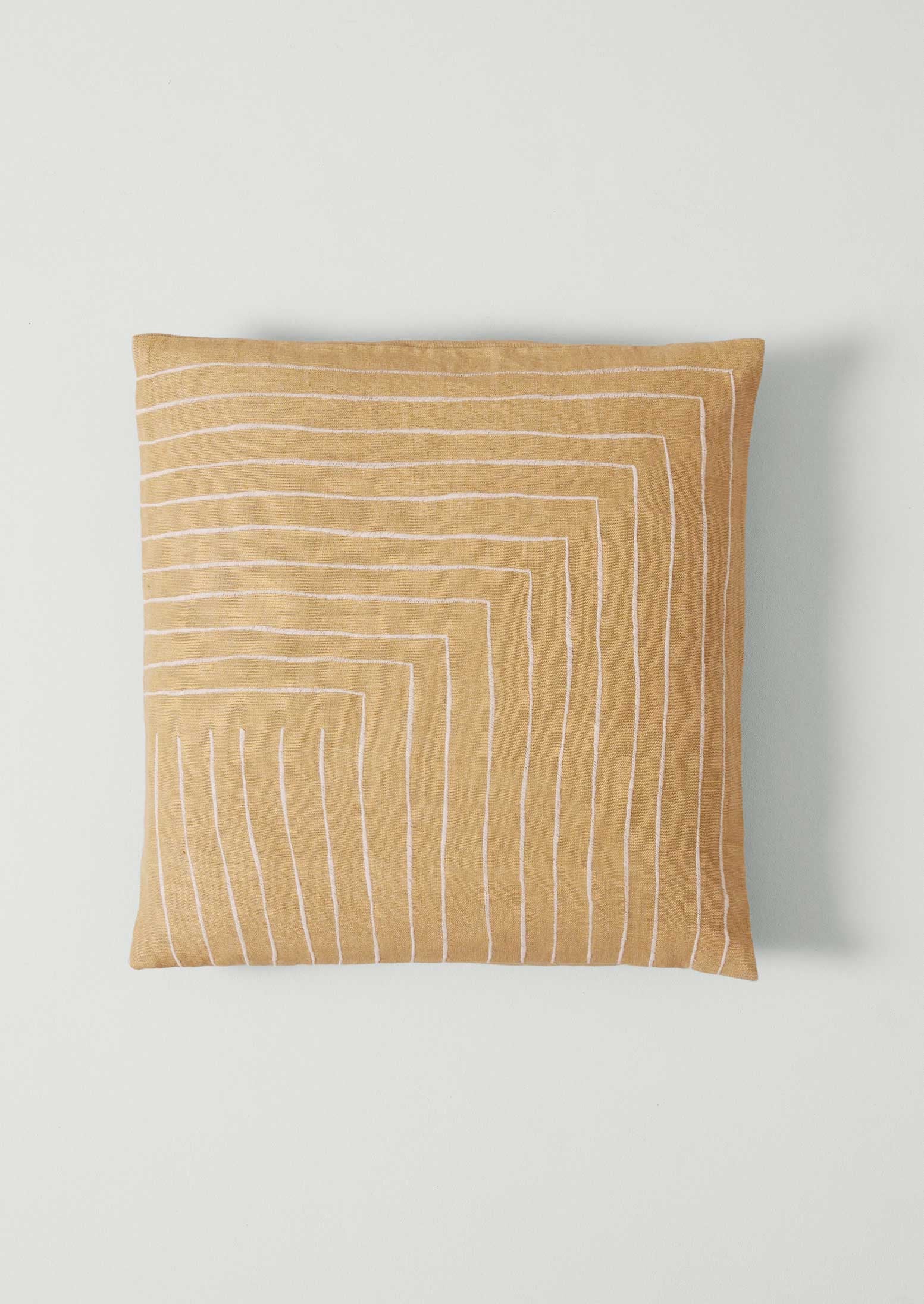 Aria Embroidered Pillow Cover | Sand/Almond