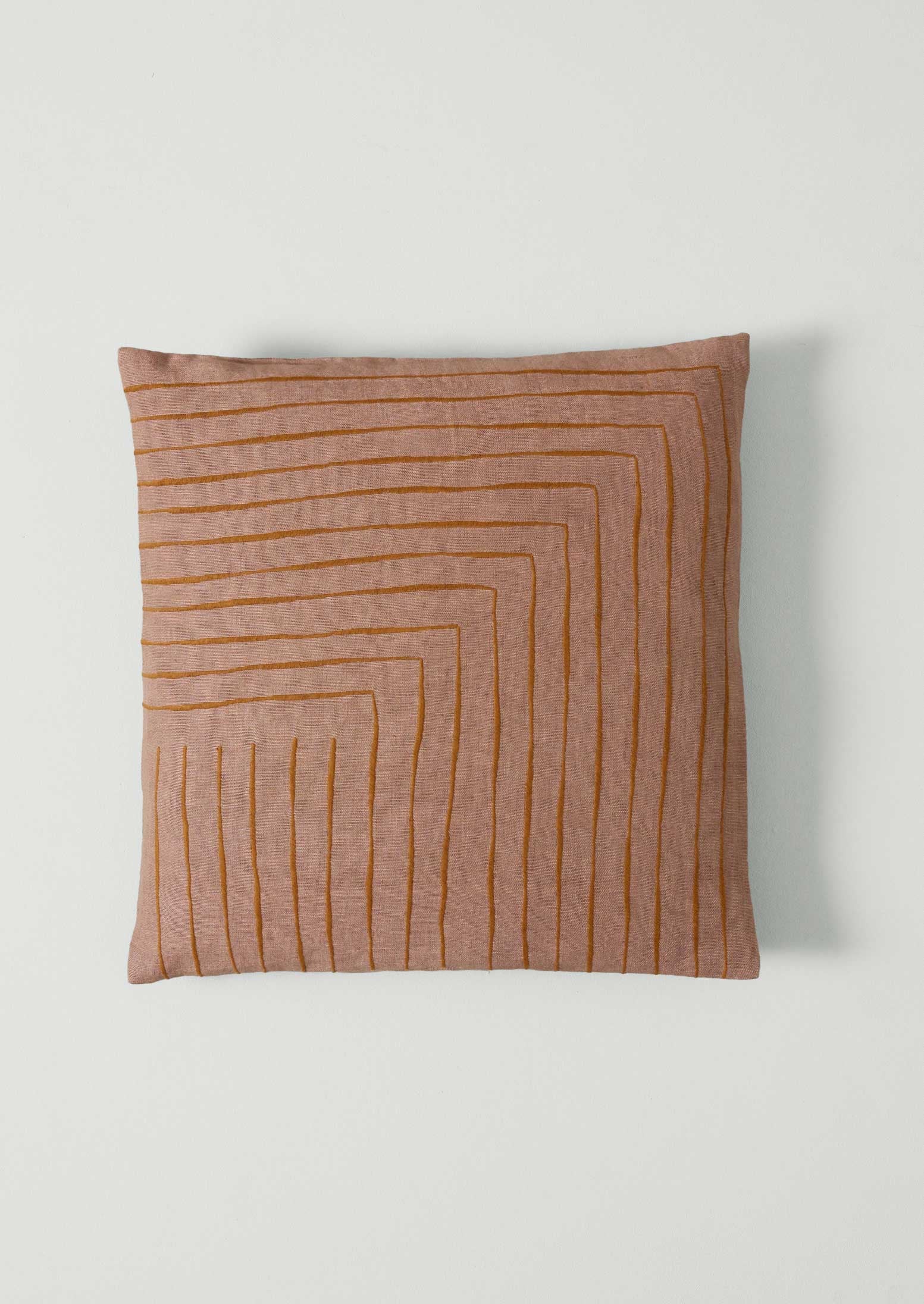 Aria Embroidered Pillow Cover | Dusk/Caramel