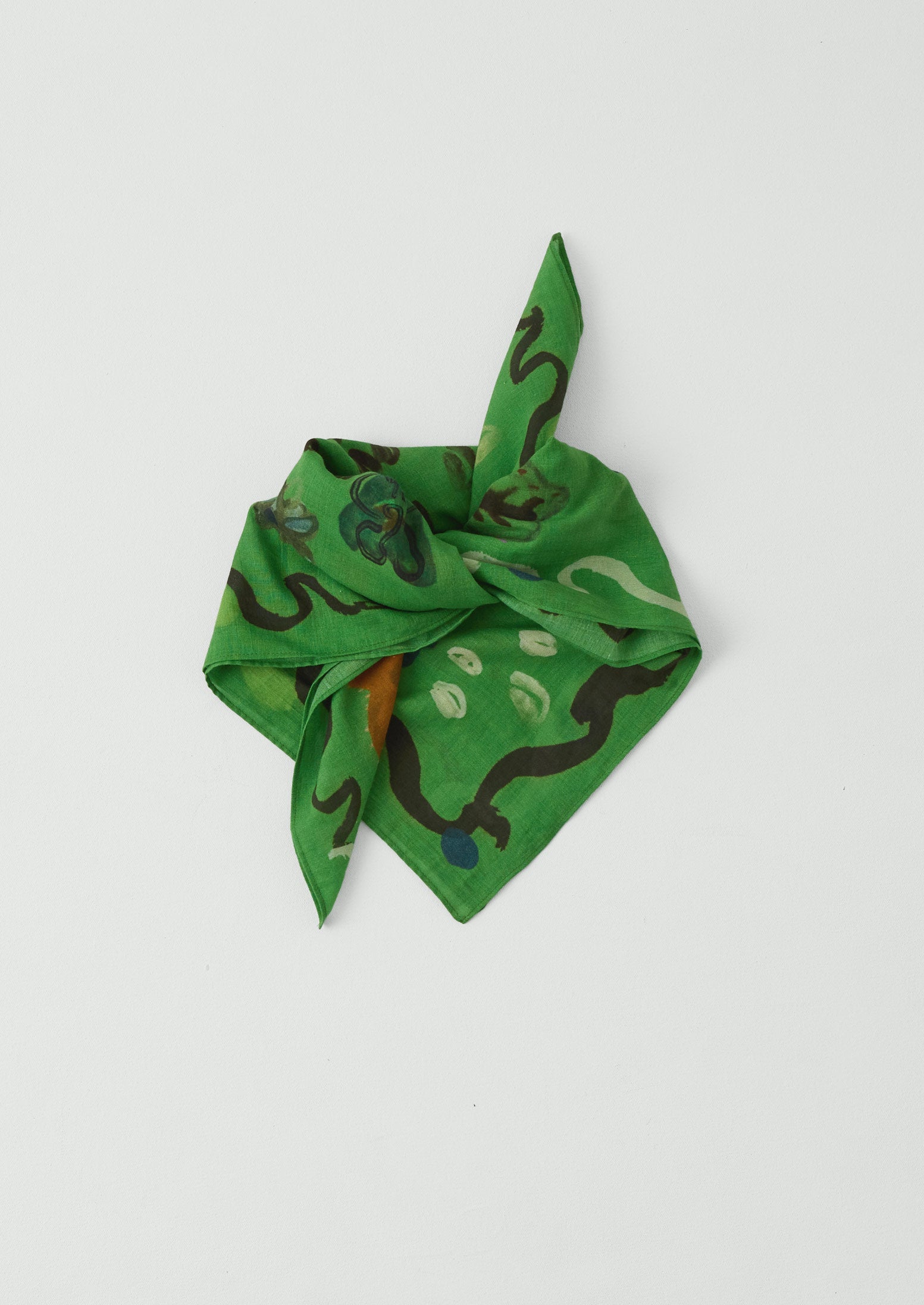 Archivist Floral Print Cotton Bandana | Grass Green