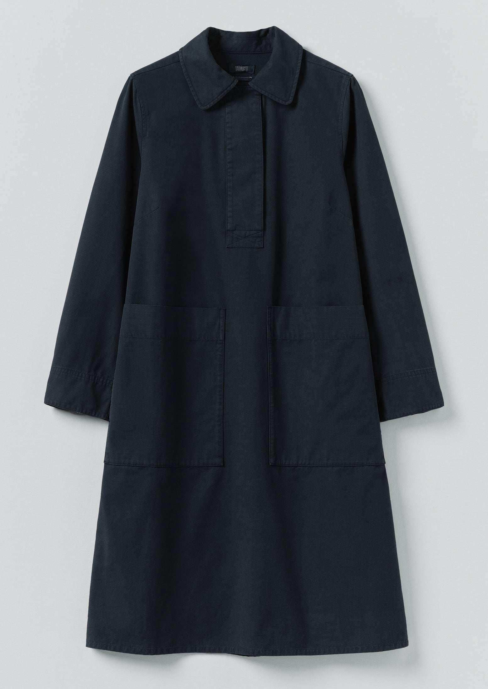 Cotton Workwear Tunic Dress | Slate Blue