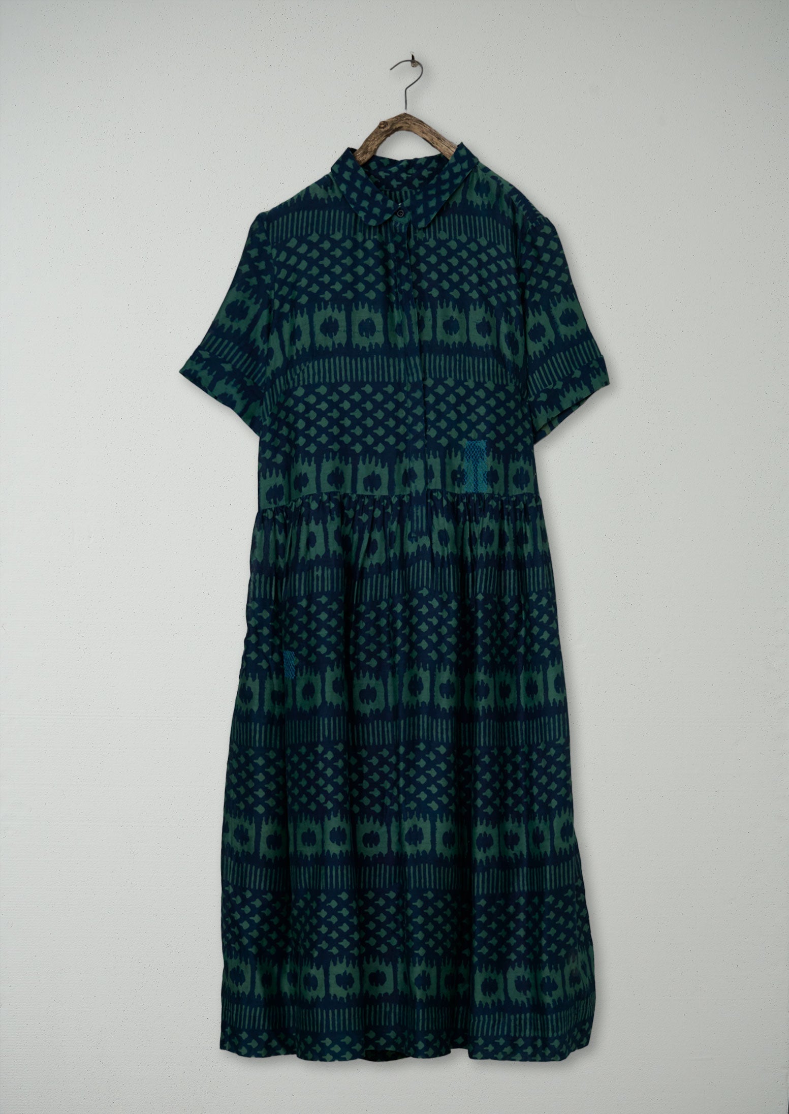Renewed Amalfl Print Shirt Dress Size 16 (106) | Indigo/Pine