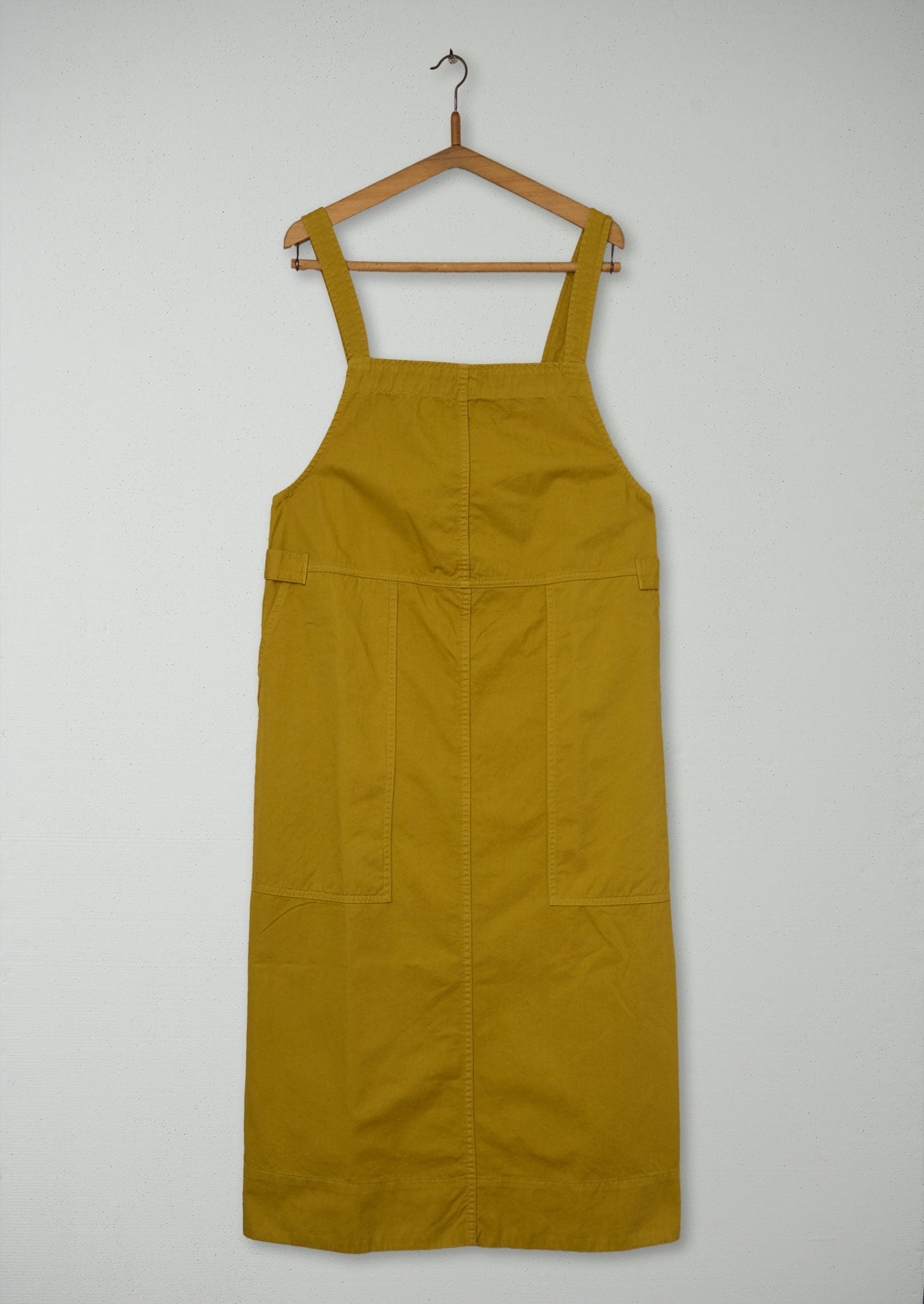 Reworn Twill Pinafore Dress Size 16 (1042) | Brass