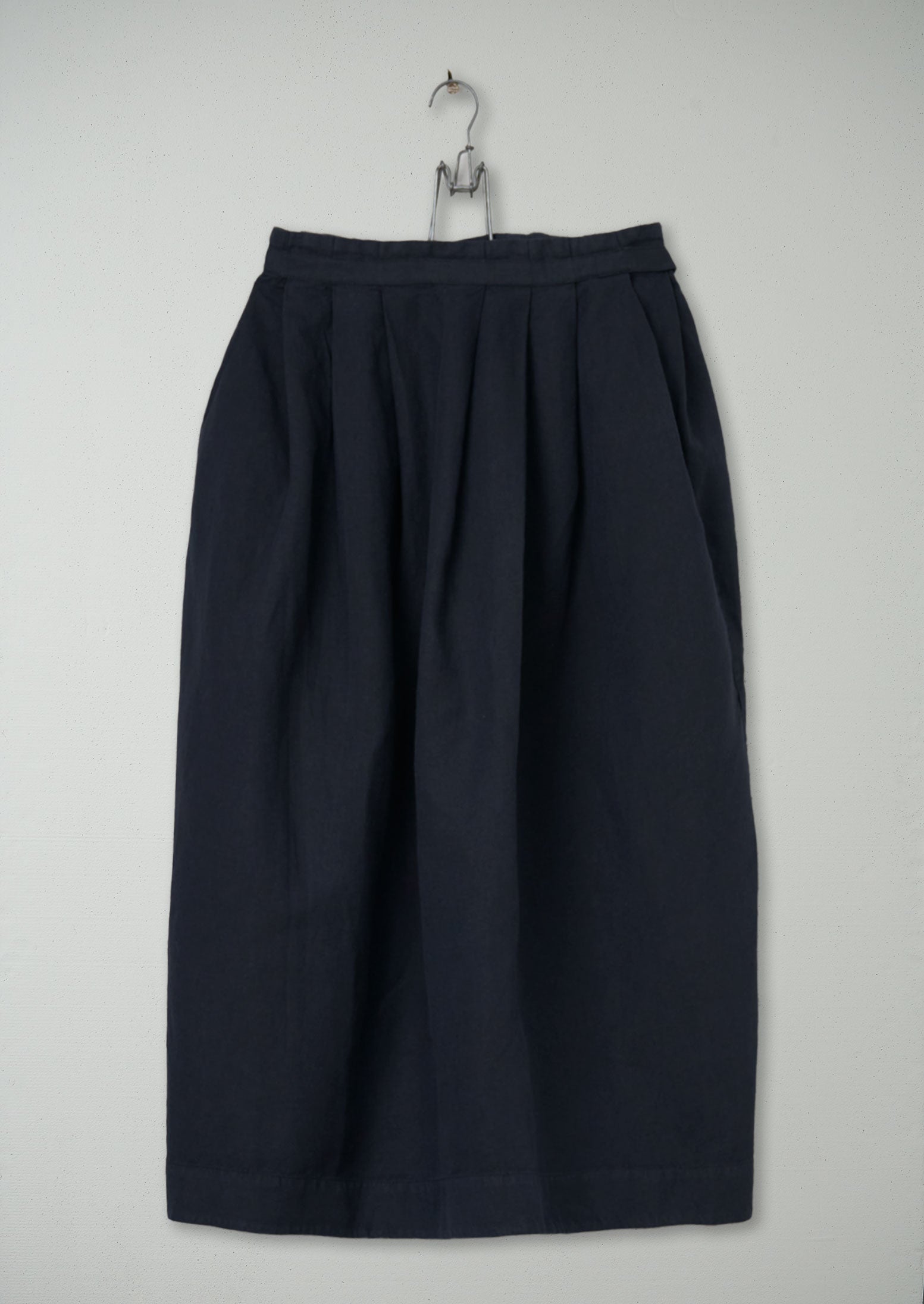 Reworn Cotton Linen Pleated Skirt Size 8 (176) | Slate