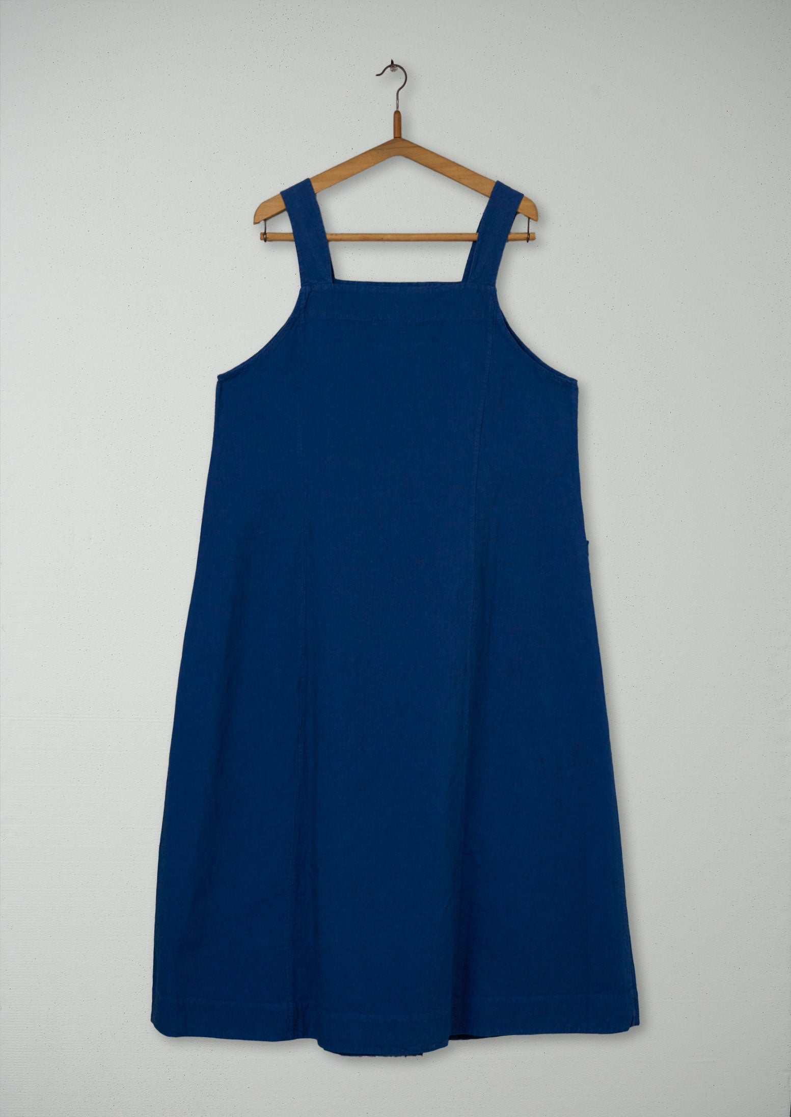 Reworn Fine Stripe Pinafore Dress Size 16 (1039) | Storm Blue