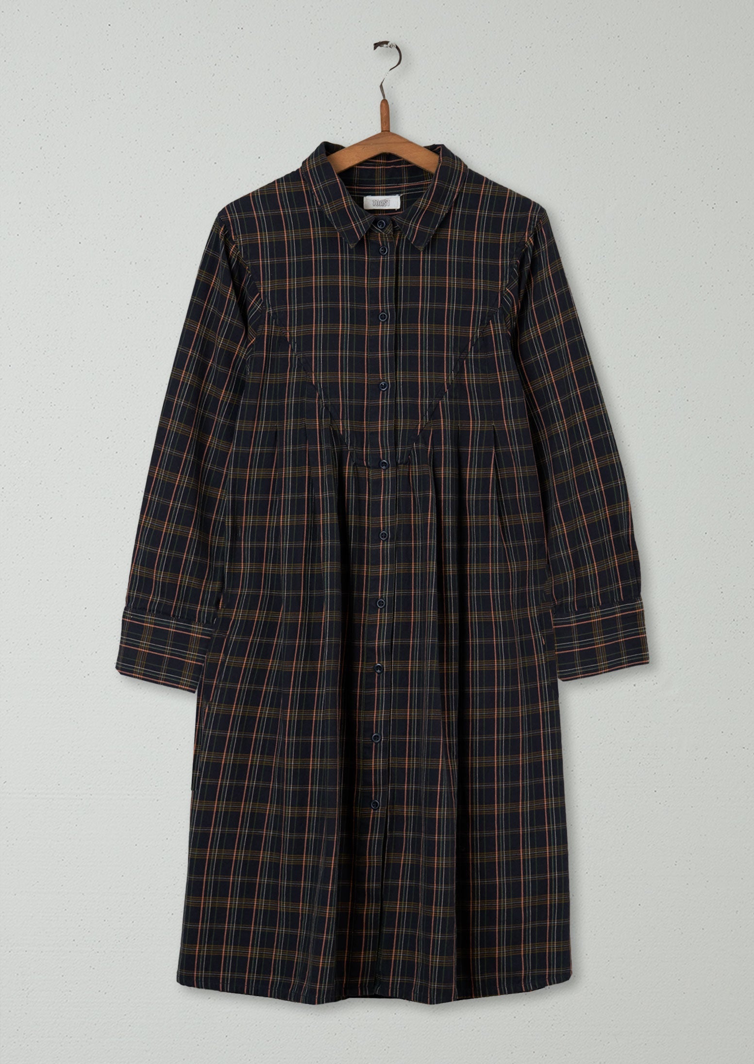 Reworn Cotton Swingy Shirt Dress Size 8 (1037) | Slate