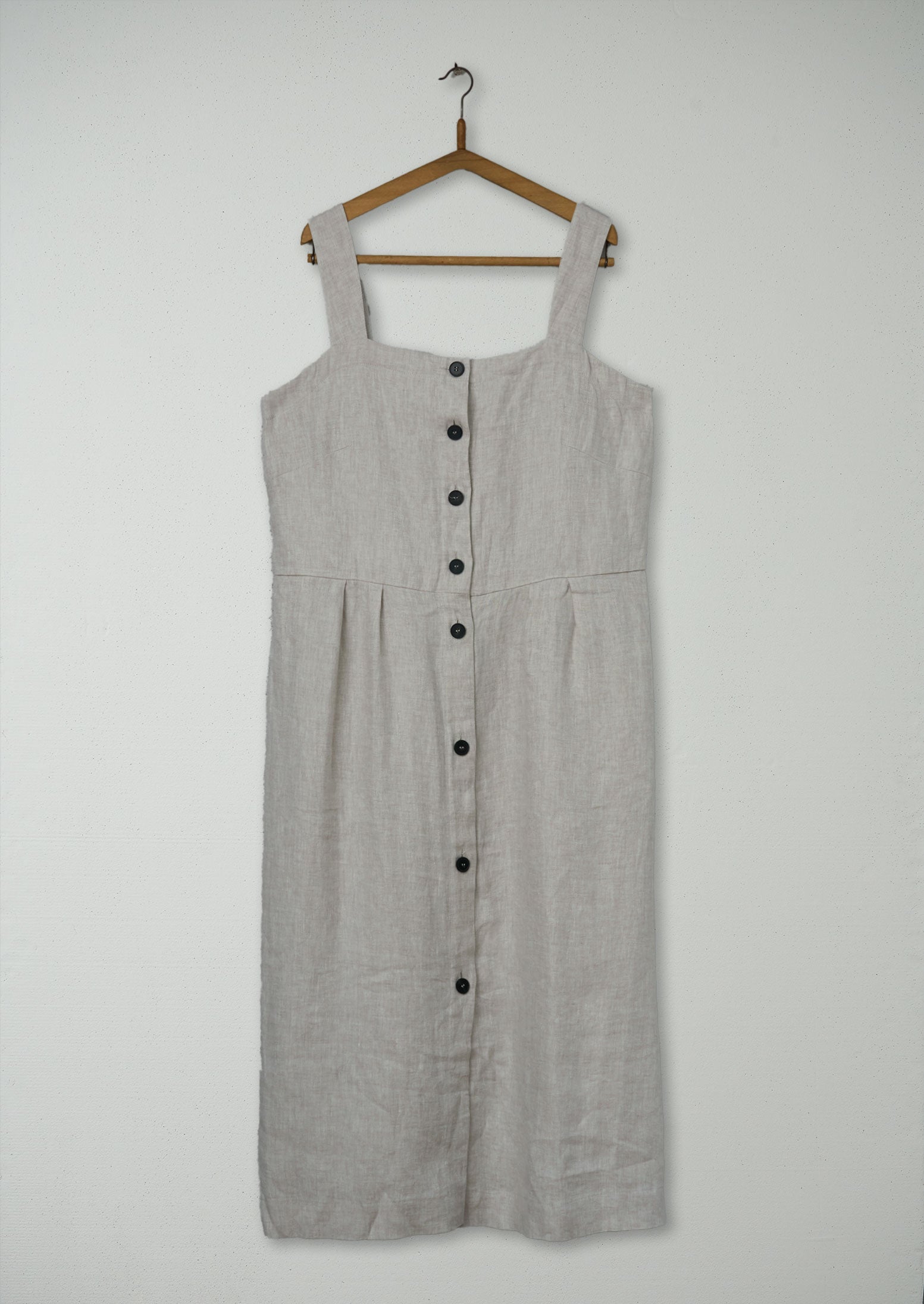 Reworn Linen Twill Sun Dress Size 18 (1012) | Natural
