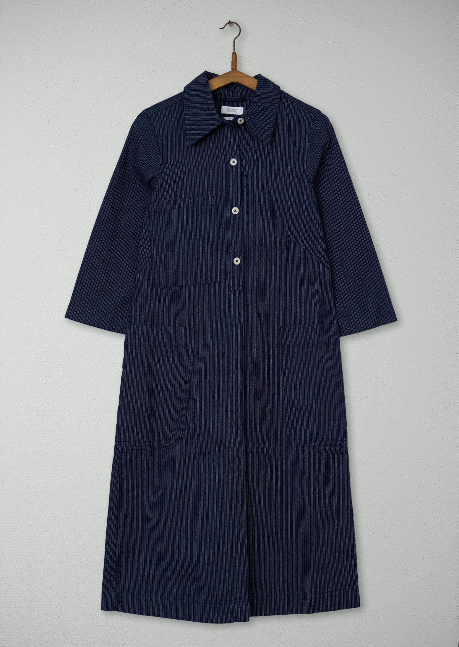 Reworn Fine Stripe Cotton Shirt Dress Size 8 (1009) | Multi