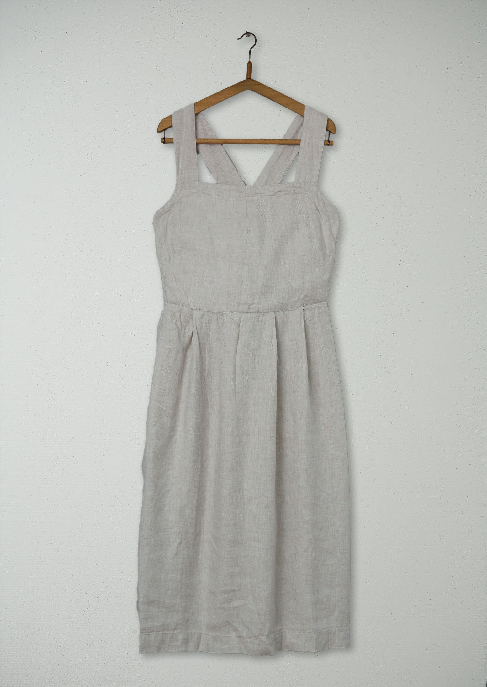 Reworn Linen Twill Dress Size 16 (983) | Parchment