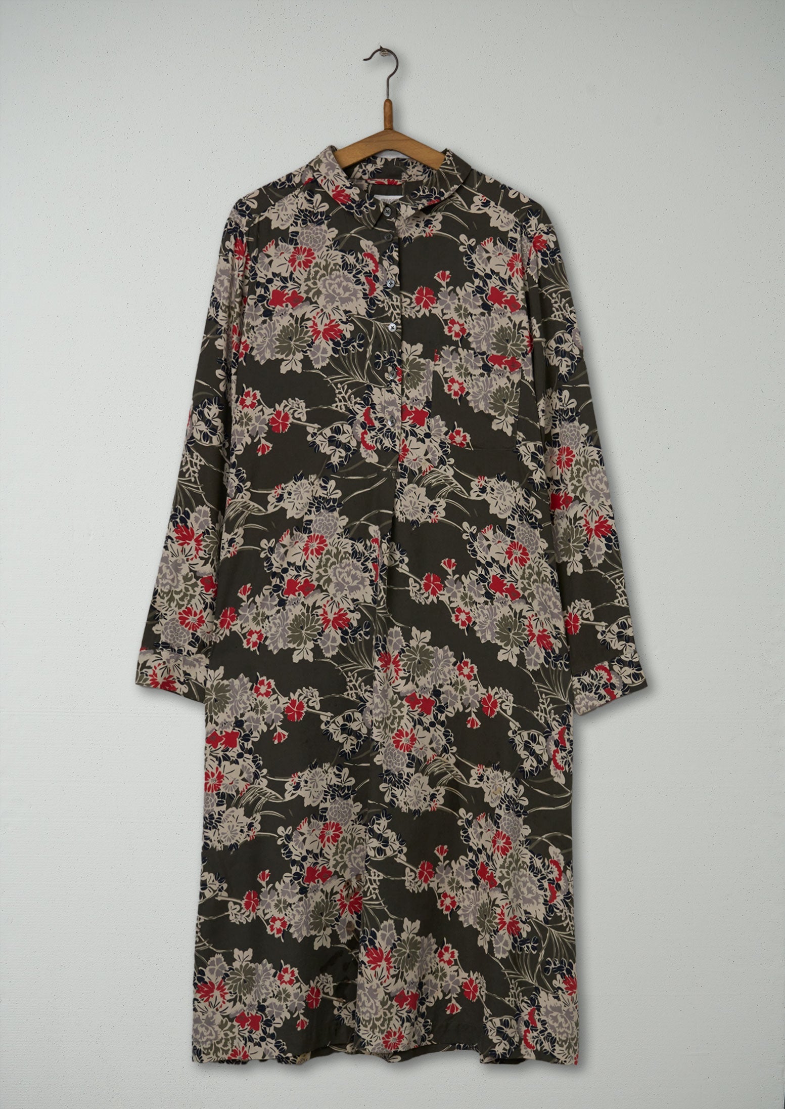 Reworn Guan Print Silk Dress Size 18 (981) | Multi