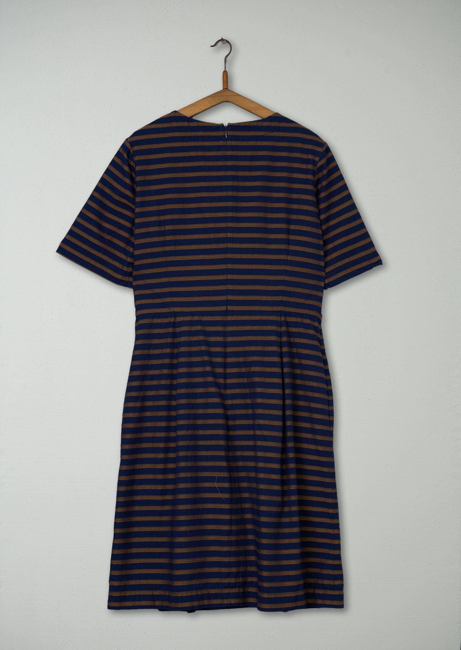 Reworn Stripe Indigo Dress Size 14 (942) | Multi
