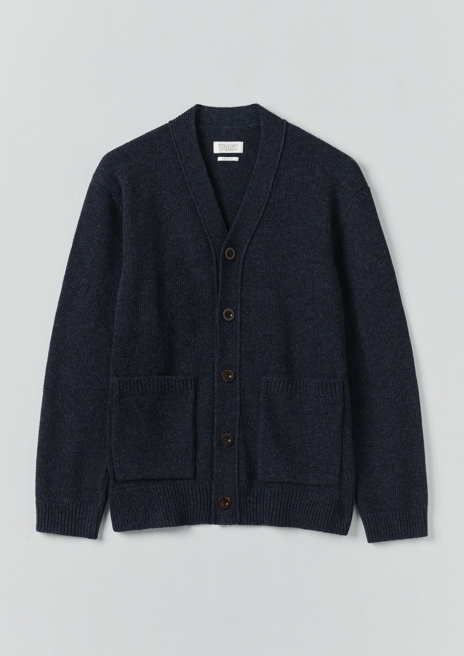 Melange Wool Cardigan | Navy Melange