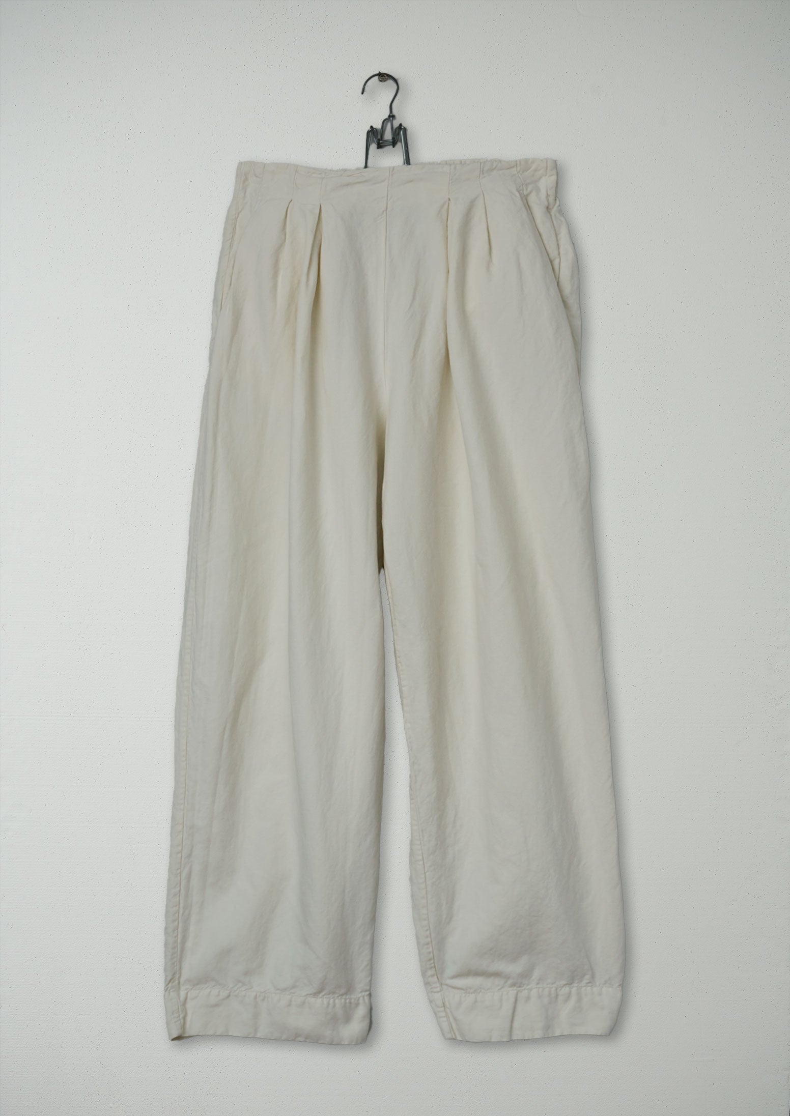 Reworn Cotton Linen Wide Leg Pants Size 10 (580) | Parchment