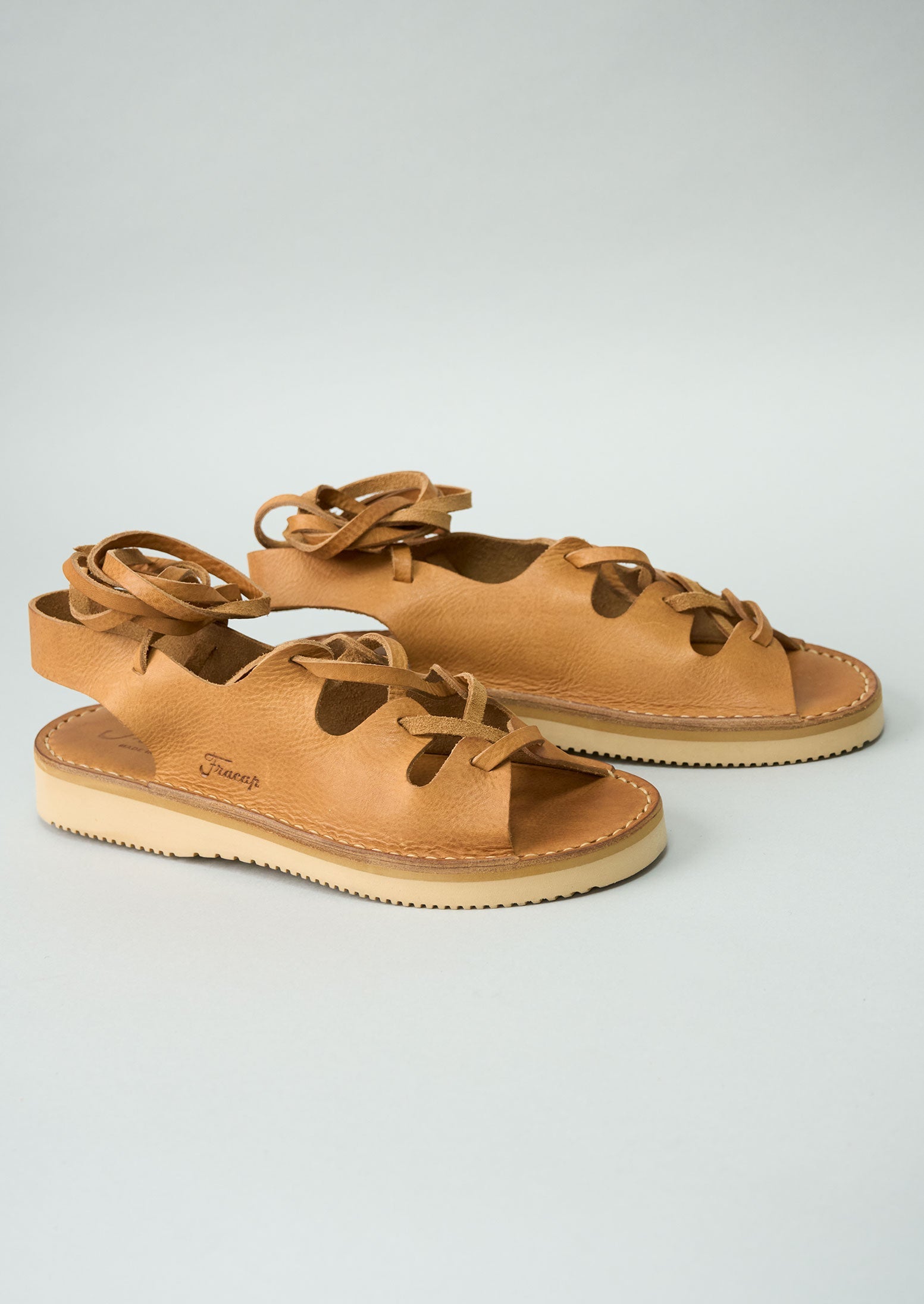 Reworn Fracap Lace Up Sandals Size 36 (263) | Tan
