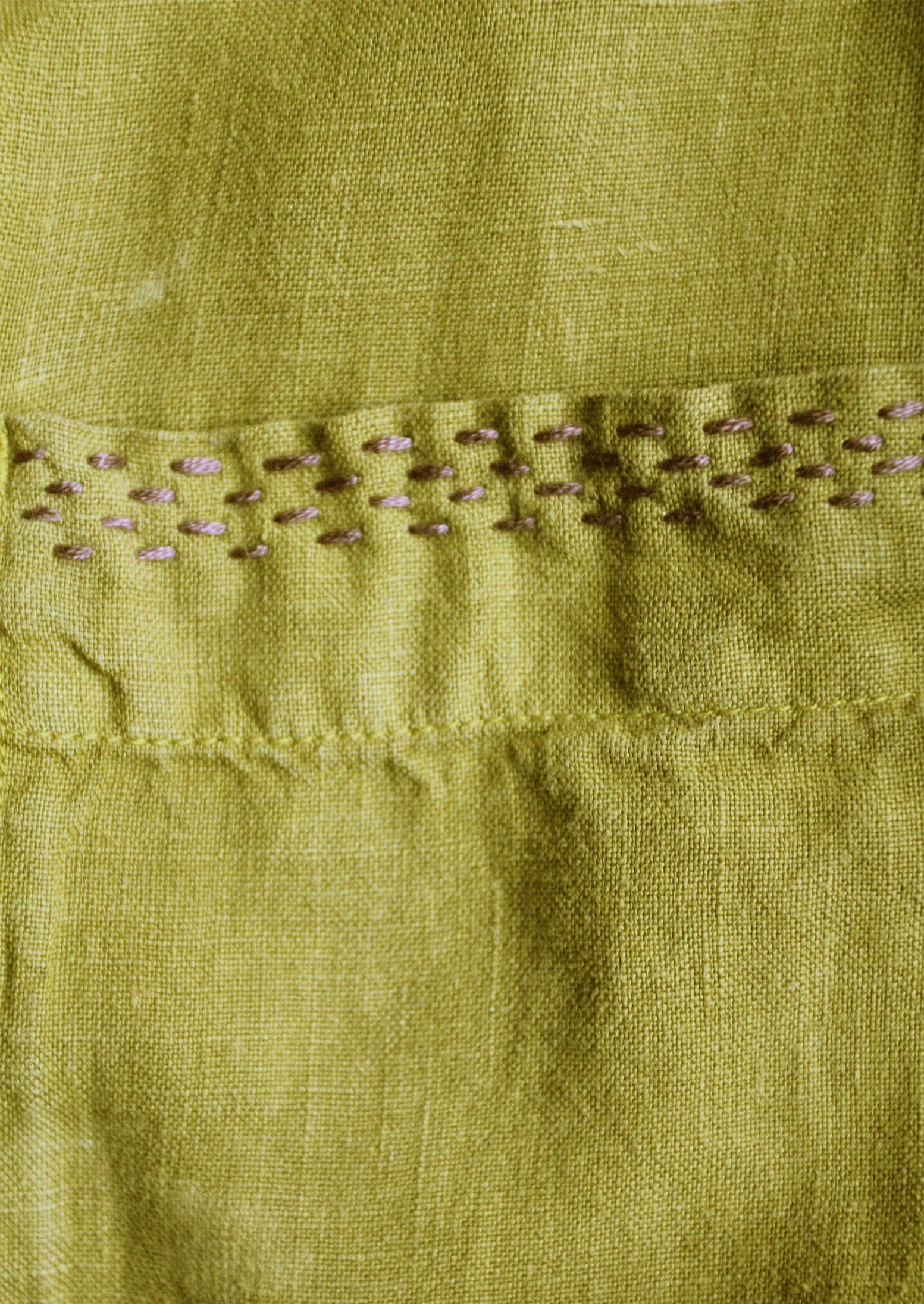 Renewed Garment Dyed Linen Jumpsuit Size XS | Citrus Green