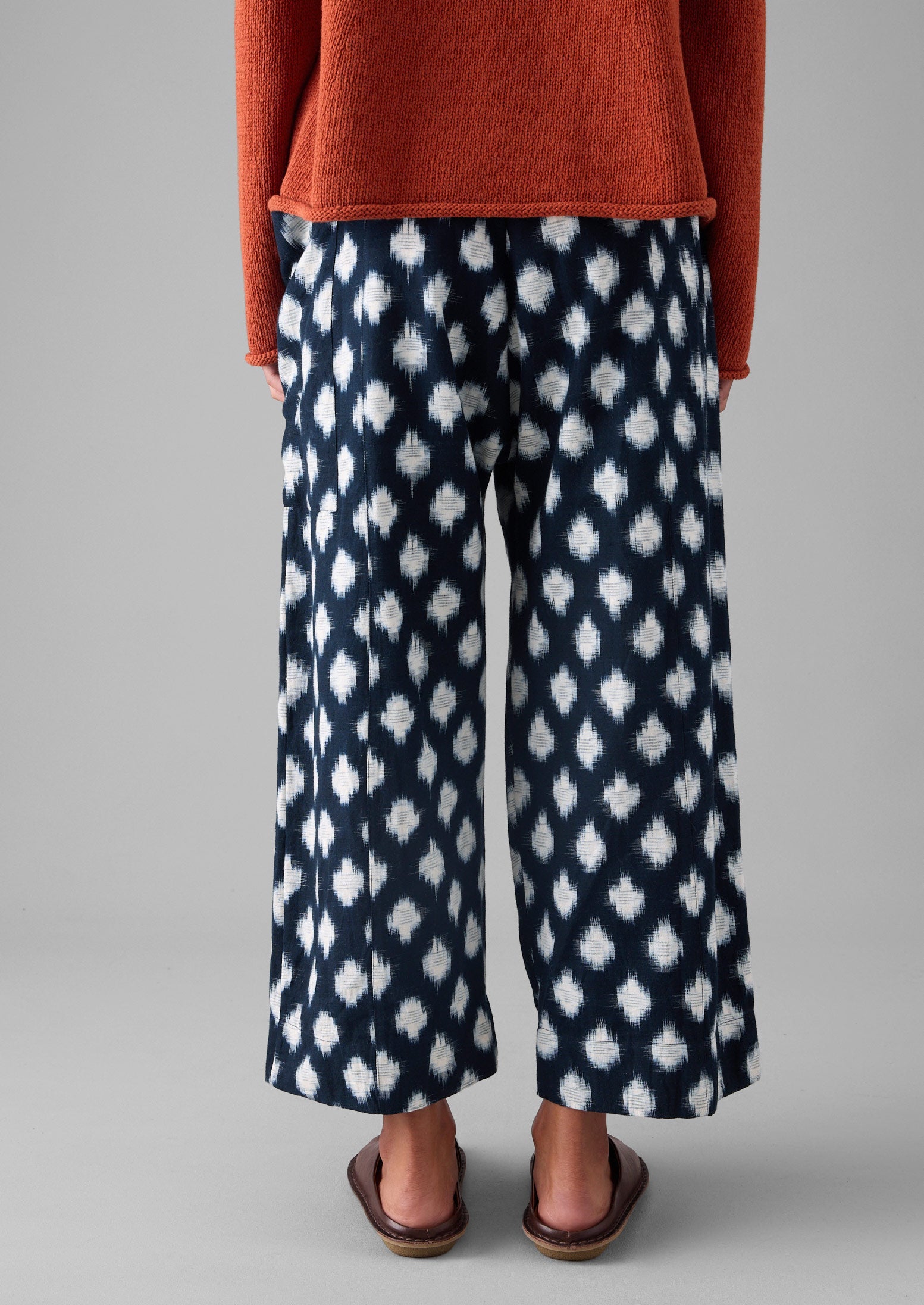 Crosshatch Ikat Pull On Pants | Indigo Blue