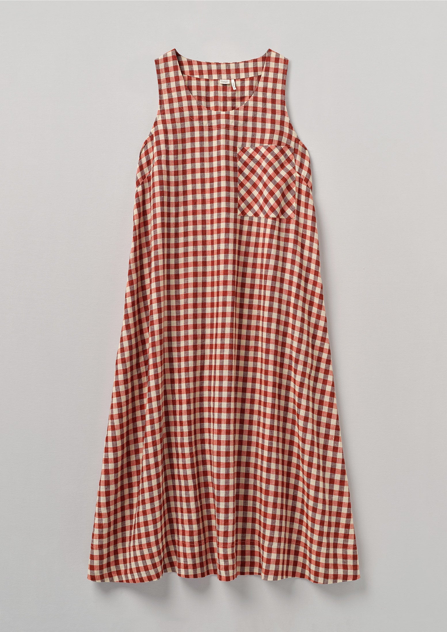 Gingham Linen Sleeveless Dress | Blush